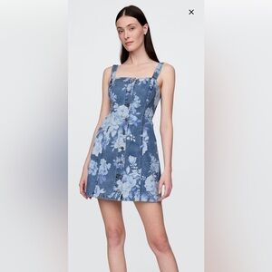 Denim Floral Mini Dress
